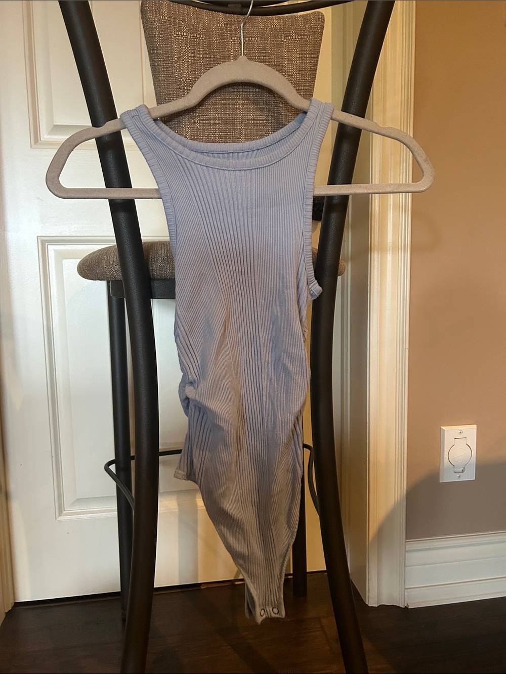 aerie Ribbed Sleeveless Bodysuit in Periwinkle